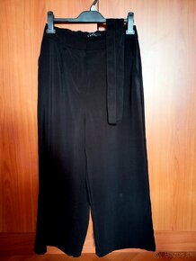 Čierne elegantné vzdušné nohavice Amisu s opaskom - 6