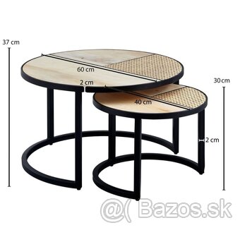Konferenčný stolík sada 2 stolíkov / 2 druhy - 6