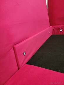 Robustný ružový detský gauč, rozkladacia pohovka - 6
