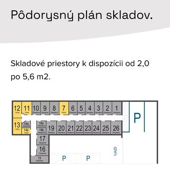 Sklad č.14b, plocha 2,0m², Mierová 58, Bratislava - 6