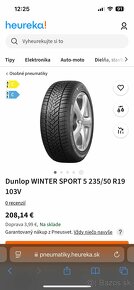 Zimné pneumatiky Dunlop 235/50 R19 Winter Sport 5 - 6