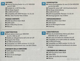 Šuplík Caddy 3,5"+ 2,5" SATA QuickPort Intern Multi Docking - 6