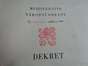 Armadni menovaci dekret z roku 1934 - I.CSR - 6