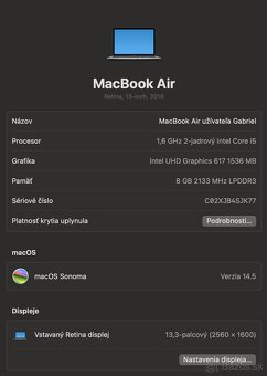 Apple Macbook Air 2018 13 palcový retina 128GB - 6