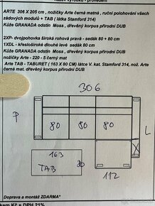 Luxusná kožená sedačka s drevom - 6