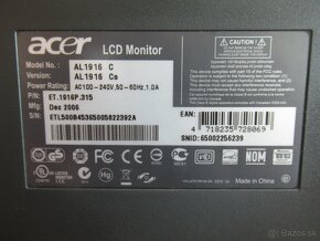 LCD monitor Acer AL1916 19" palcový - 6