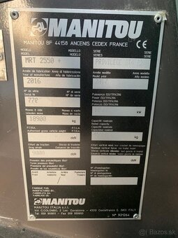 Predám teleskopický nakladač Manitou 2550 + Privilege - 6