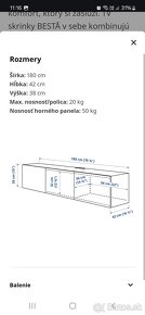 Ikea Besta TV skrinka 180cm - 6