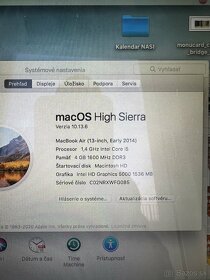 Macbook Air 13” i5 2014, 1,4 GHz, 128GB, 4GB RAM - 6