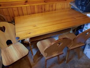 Dubový  stôl , stoličky, luster - 6