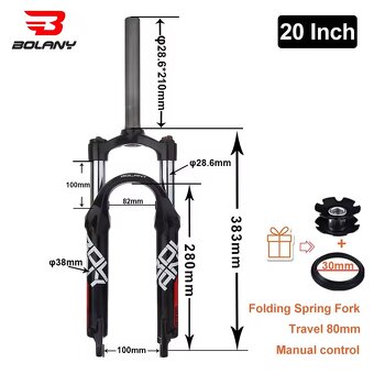 Vidlica pre 20" bicykel Bolany - 6