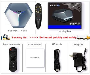 TV BOX Android A95X F4 4K 8K HD Amlogic S905X4 4-128Gb - 6