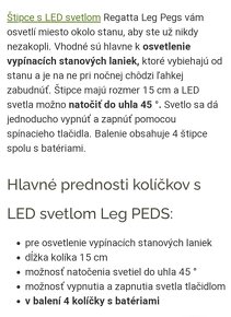 Nové 15cm led stanové kolíky 4 kusy. - 6