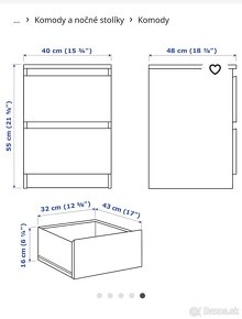 Malm nočný stolík 2 kusy šuplíky - 6