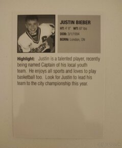 Hokejova karta Justin Bieber - 6
