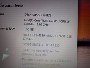 predám 15,6" notebook Dell - Intel core i3 - 8gb ram -ssd - 6