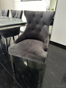 Dizajnový jedálenský stôl + stoličky - 6