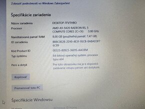 Notebook HP 15-BW056NC, CPU AMD 3GHz, 8GB RAM, 128GB SSD - 6