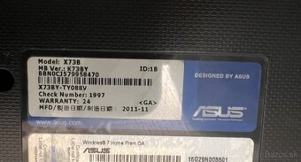 Asus 17,3" 2x šachta HDD - AMD -  4GB RAM - 500GB HDD - 6