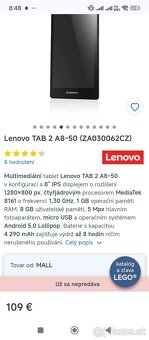 Predám tablet Lenovo A8-50LC predané  - 6