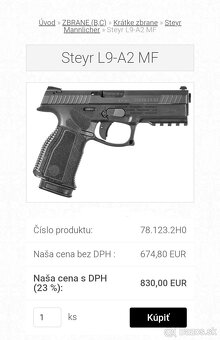 Pištoľ STEYR L9-A2 MF  NOVÁ  Top cena - 6