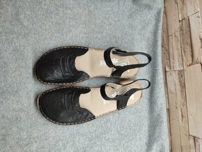 Rieker 42 - dámske kožené čierne sandále - 6