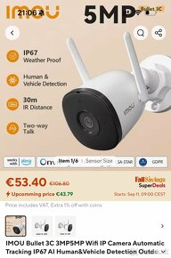 PREDÁM IP KAMERU IMOU BULLET 3C 5MP WIFI - 6