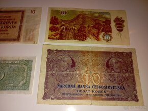 BANKOVKY 10 KČS 1927-1986, 4 RŮZNÉ EMISE, NEPERFOROVANÉ - 6