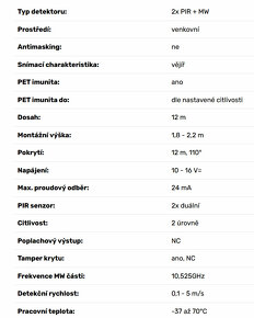 ⚡️ Guard AV čidlo dual PIR + MW, venkovní ⚡️ - 6