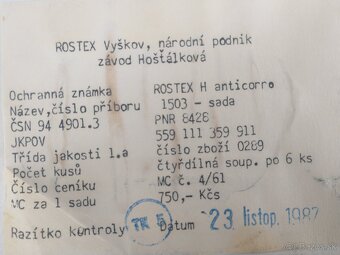 Starý príbor ROSTEX, rok 1987, v pôvodnej kazete. - 6