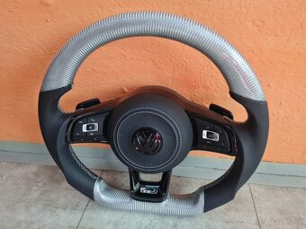 VOLANT VOLKSWAGEN R RLINE GTI - KOZA / BIELY KARBON - 6