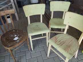 Staré drevené stoličky 6 ks + 1 ks - 6