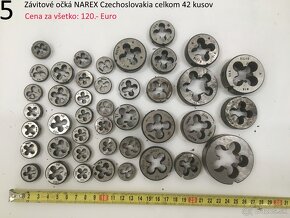 Závitníky a vratidlá NAREX Czechoslovakia - 6