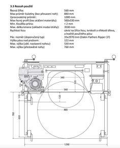 Pasova pila kmenova kmen az do 880mm mobilna - 6