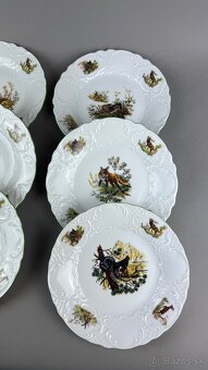 Poľovnícka koláčová súprava, poľovnícky porcelán, MZ - 6