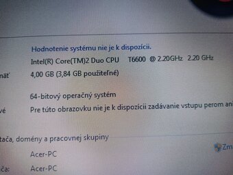 15,6" notebook Acer - 4gb ram - 250gb hdd - Windows 7 - 6