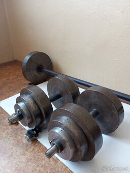 Činkový set, veľká činka 100kg+jednorúčky 2x26kg-spolu 152kg - 6