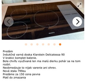 Predám Indukčná varná doska Klarstein Delicatessa 90 - 6