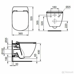 Predam Wc závesné Ideal Standard Tesi zadný odpad T007901

 - 6