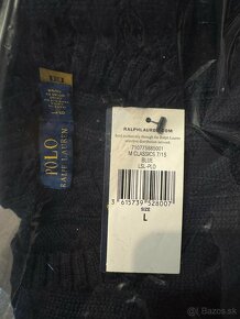 Ralph Lauren modry sveter Cable-Knit Cotton Jumper,velkost L - 6