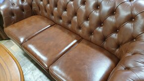 Chesterfield štýl,hnedá kožená  3+1,Zľava 200€ - 6