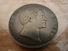 Strieborný 2 gulden 1845 Ludwig I. Bavorsko v krásnom stave - 6