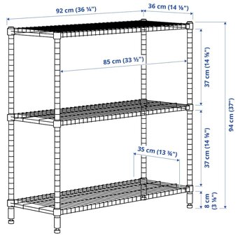 Kovový regál IKEA Omar 2ks - 6