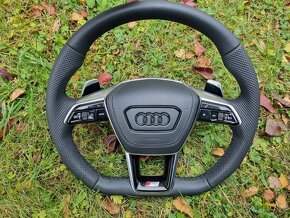 AUDI A6 C8 A8 SQ8 Q8 VOLANT kozeny zkoseny perforovana koža - 6