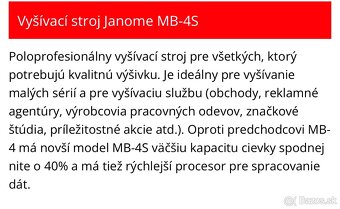 Vyšívací stroj Janome MB4s - 6