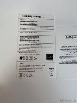 Predám MacBook PRO 13 2022 M2, 8GB/256GB SPG/8C CPU/10C, ZAR - 6