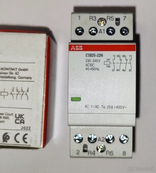 nový ABB Stykač 4-pólový inštalačný; 25A; 230÷240VA - 6