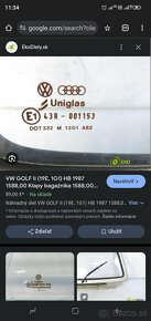 Sklo zadnych dverí a iné diely z VW Golf II. - 6