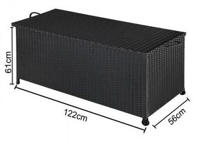 Záhradný úložný ratanový box 122x56x61cm s kolieskami 3 farb - 6