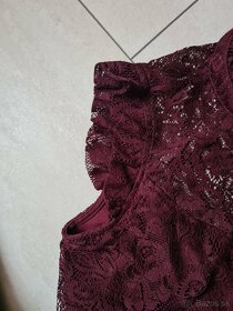 Čipkovana burgundy blúzka dorothy perkins, velkost 8/36 - 6